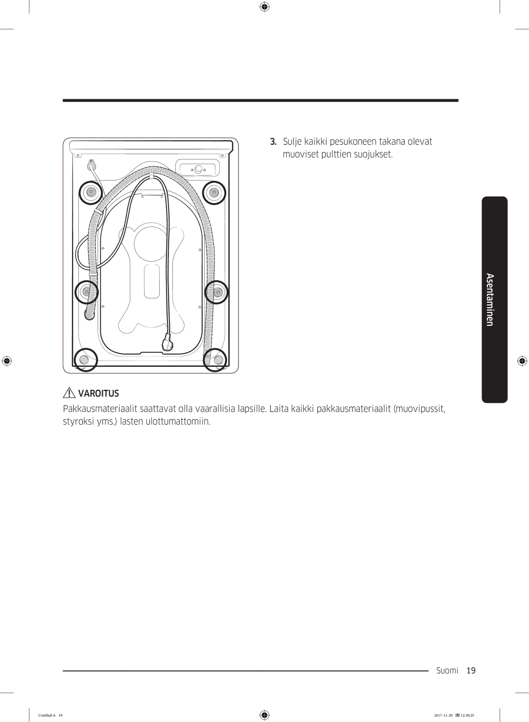 Samsung WW12K8402OW/EE manual Suomi 19  